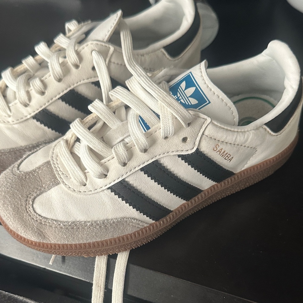 adidas Samba Sneakers in White, Black & Gum